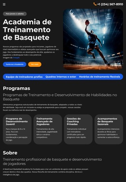 Tema WordPress Premium Para Escola De Treinamento De Basquete