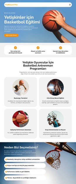 Yetişkinler Için Basketbol Eğitimi Ücretsiz CSS Şablonu