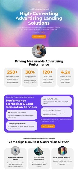 Marketing Funnel Landing - Modern Web Page Design