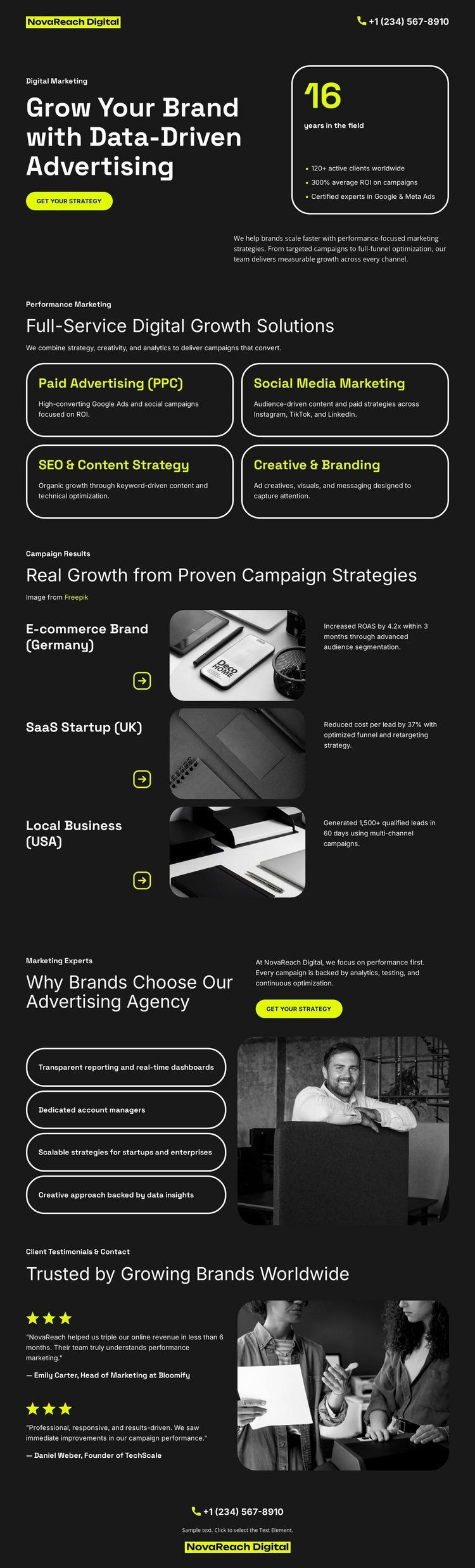 Digital Advertising Agency Web Page Design