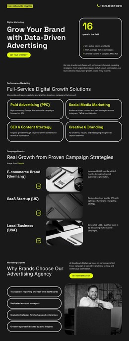 Digital Advertising Agency - Multi-Purpose Website Mockup