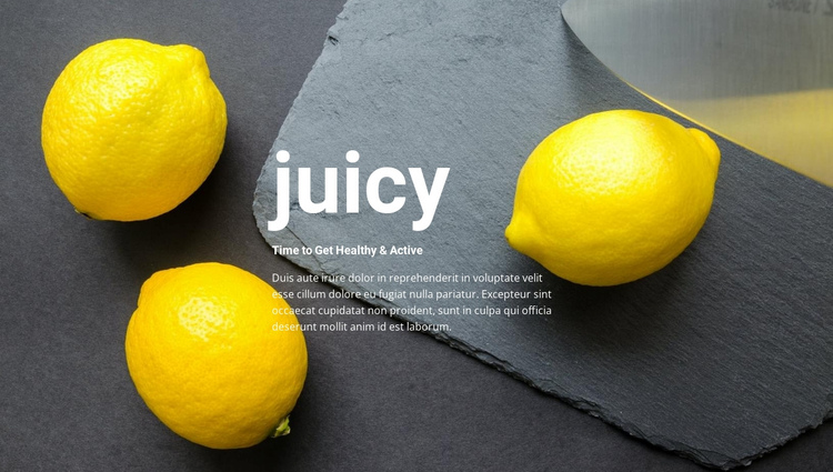 Juicy recipes One Page Template