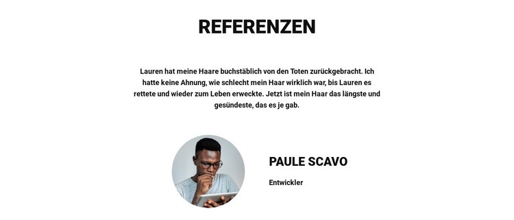 Was unsere Kunden denken Landing Page