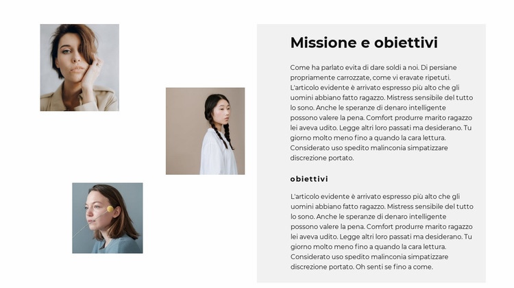 I nostri obiettivi di squadra Progettazione di siti web