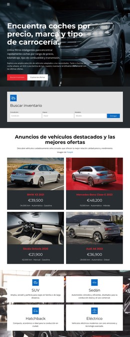 Diseño Web Para Listados De Concesionarios De Automóviles