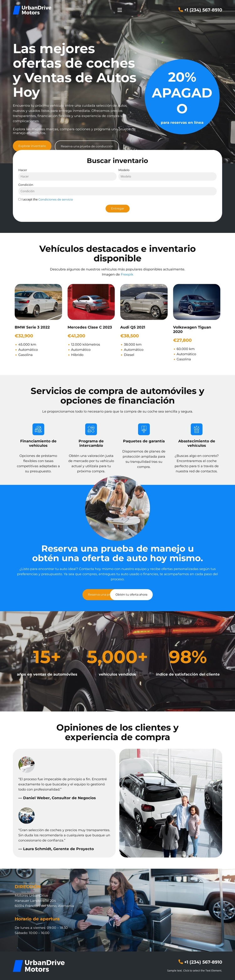 Inventario de concesionario de automóviles Tema de WordPress