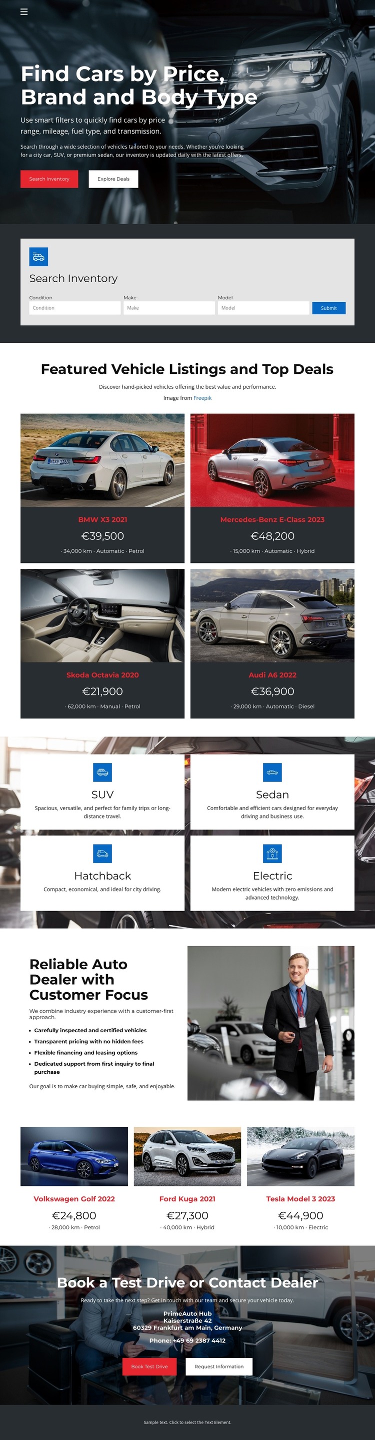 Auto Dealer Listings HTML Template