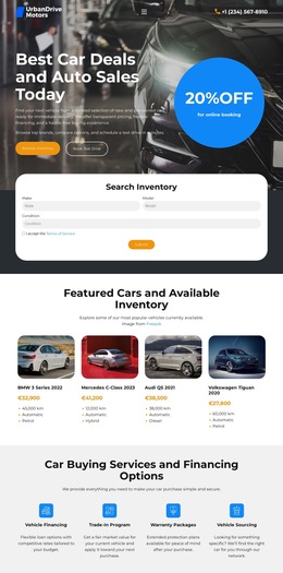 HTML5 Template Car Dealership Inventory For Any Device