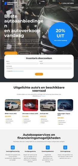 Autodealervoorraad CSS-Websitesjabloon