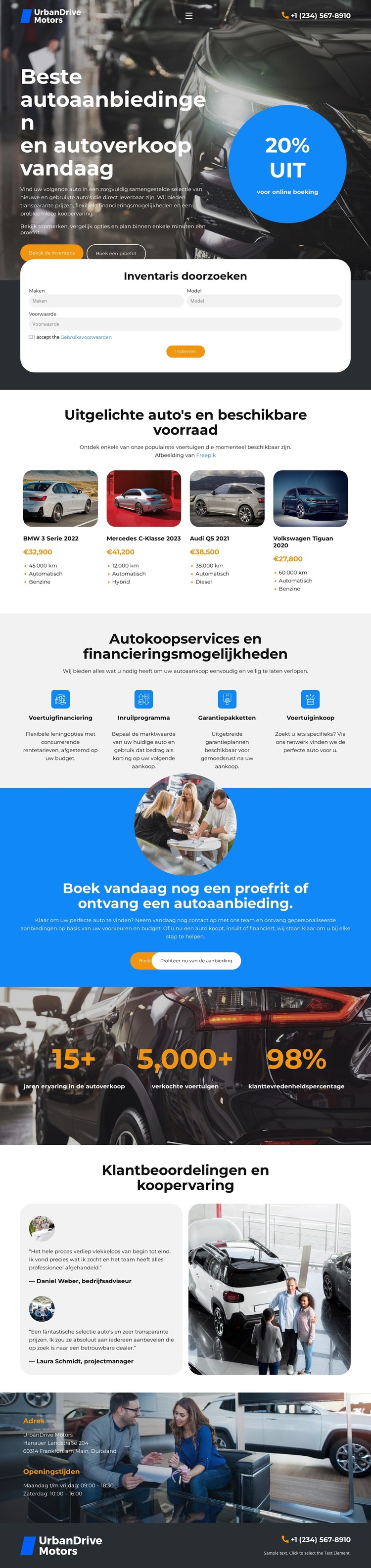 Autodealervoorraad CSS-sjabloon