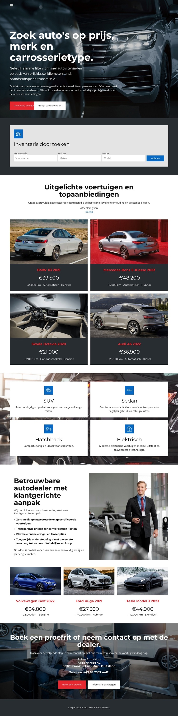Autodealerlijsten WordPress-thema