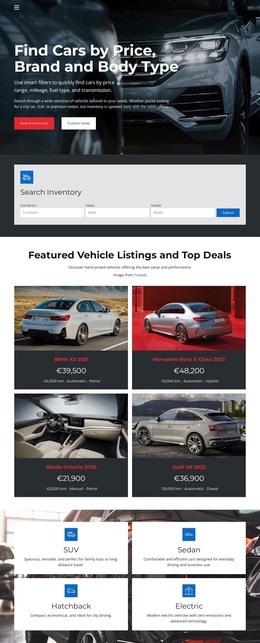 Auto Dealer Listings - Free Website Template