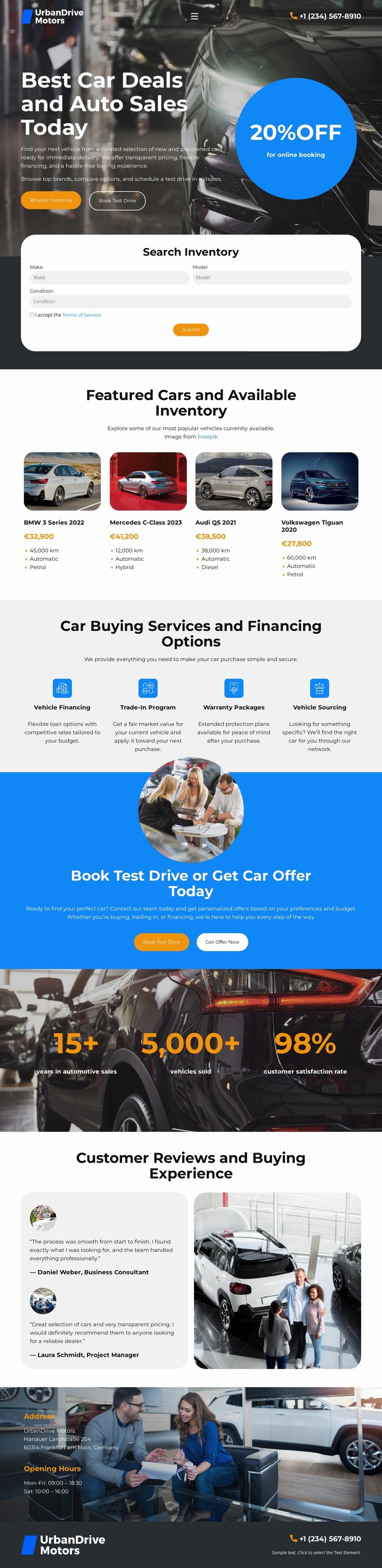 Car Dealership Inventory Website Mockup