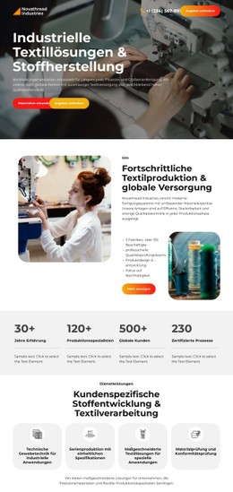Industrielle Textilherstellung CSS-Vorlage