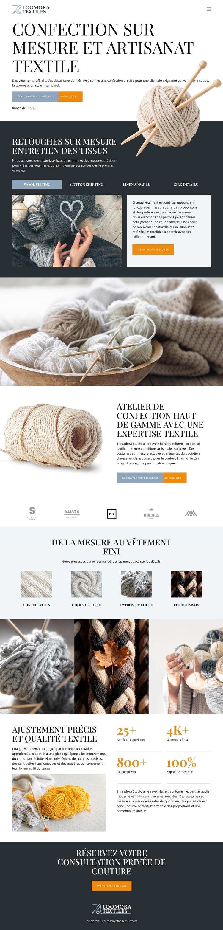 Artisanat textile sur mesure Modèle CSS