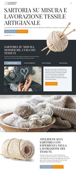 Layout CSS Gratuito Per Artigianato Tessile Su Misura