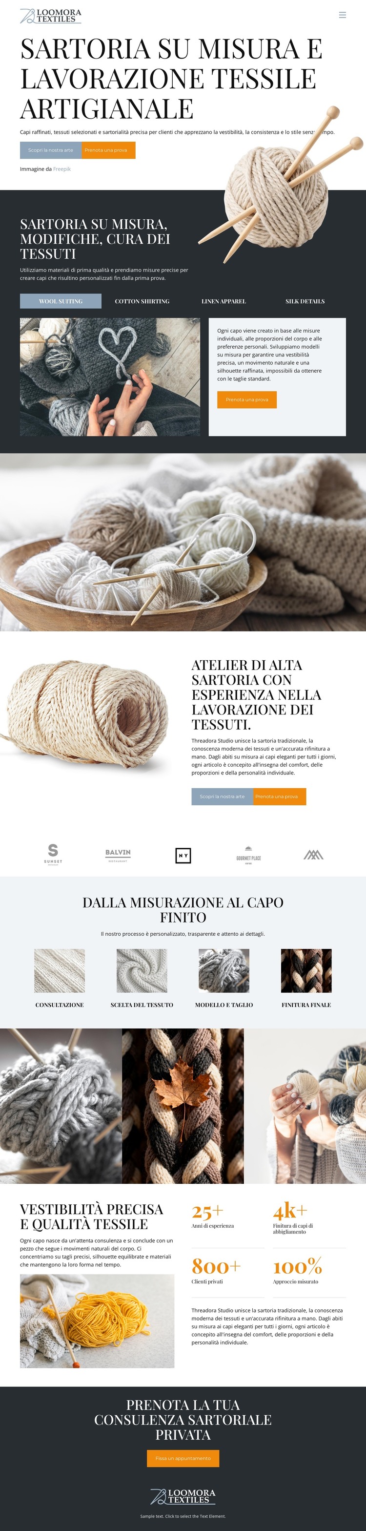 Artigianato tessile su misura Modello HTML