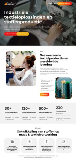 Industriële Textielproductie CSS-Sjabloon