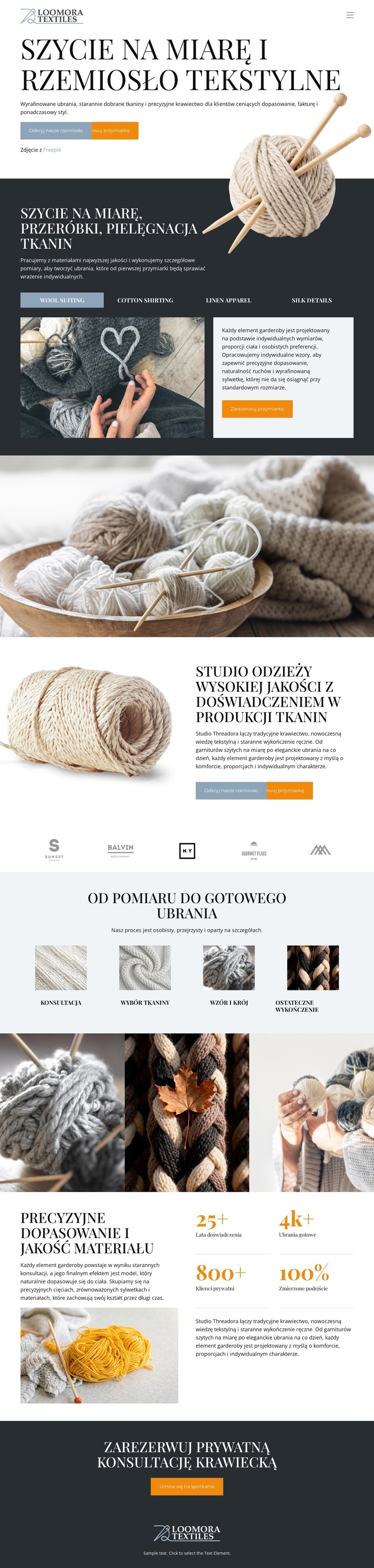 Rzemiosło tekstylne na zamówienie Motyw WordPress