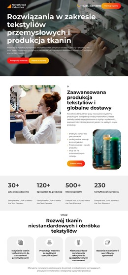 Produkcja Tekstyliów Przemysłowych - Szablon Kreatora Stron Internetowych