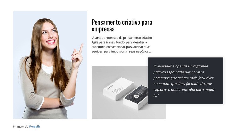 Crie itens promocionais exclusivos Design do site