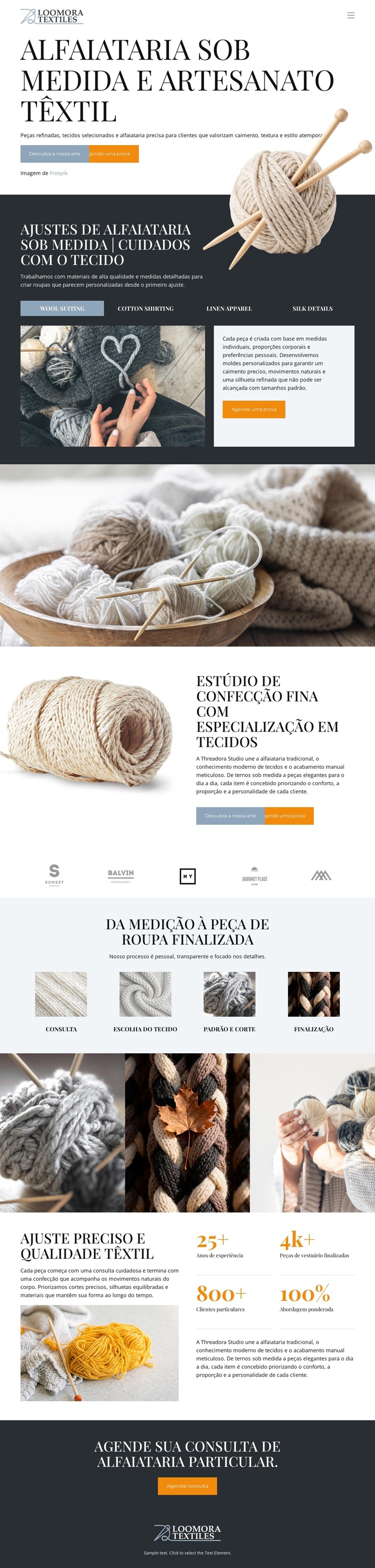 Artesanato têxtil sob medida Template CSS