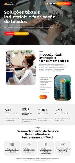 Fabricação De Têxteis Industriais - Modelo De Uma Página