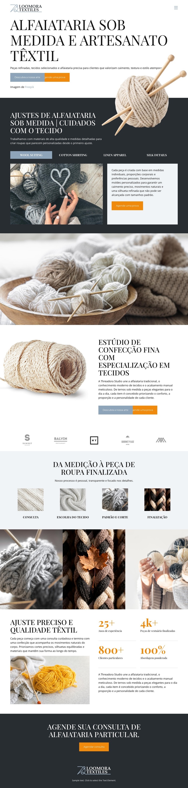 Artesanato têxtil sob medida Tema WordPress
