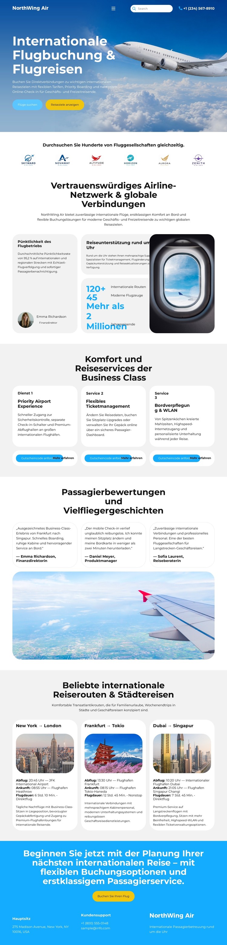 Moderne Flugbuchung CSS-Vorlage