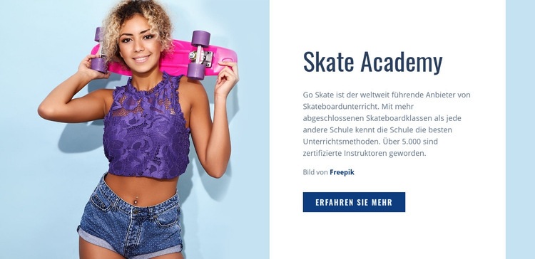 Sportverein und Skate-Akademie Eine Seitenvorlage