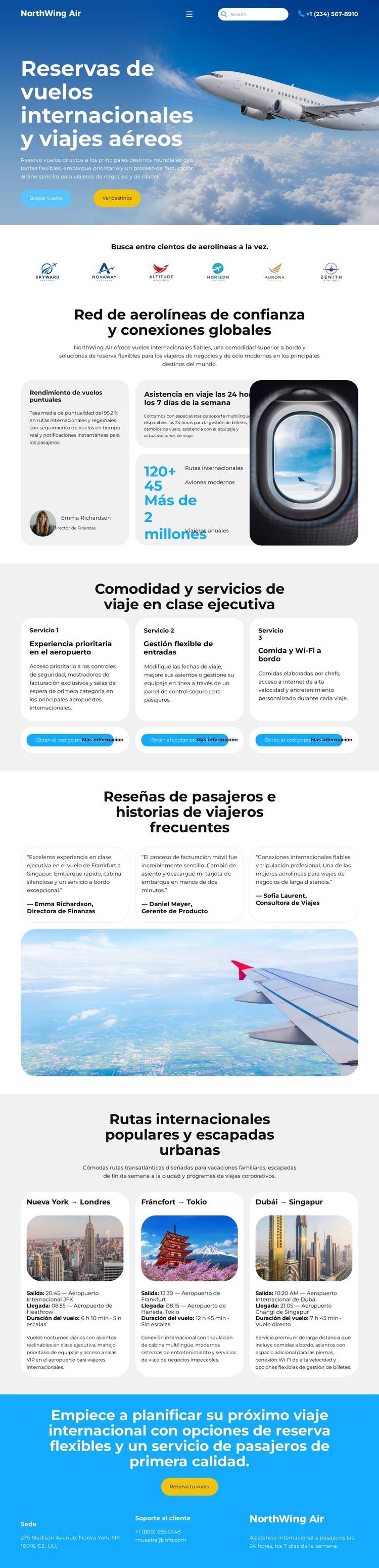 Reservas aéreas modernas Plantilla HTML
