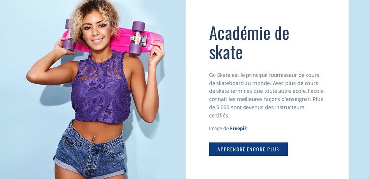 Club de sport et académie de skate Conception de site Web