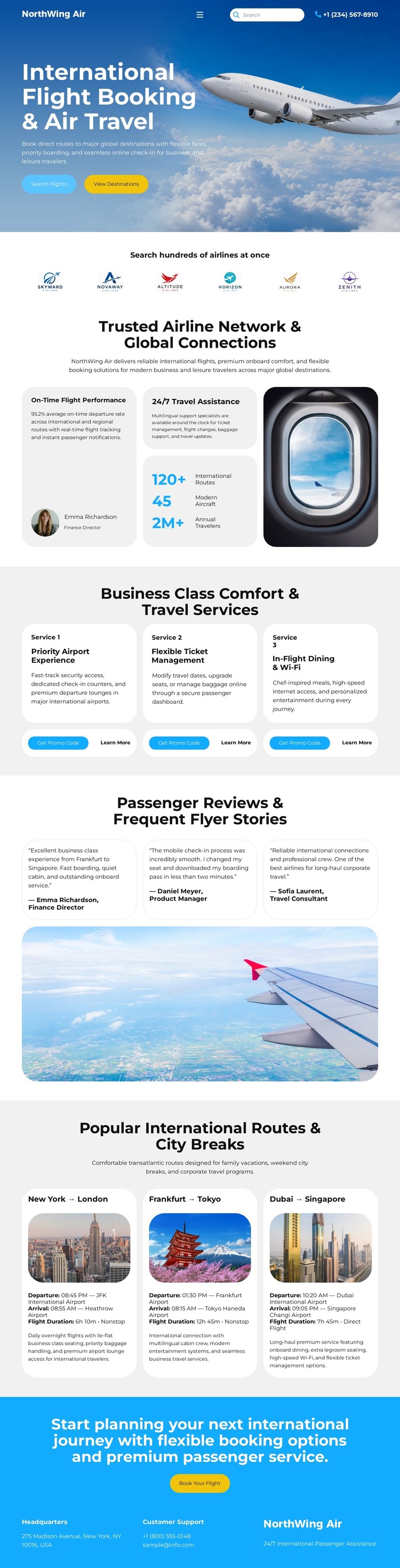 Modern Airline Booking HTML Template
