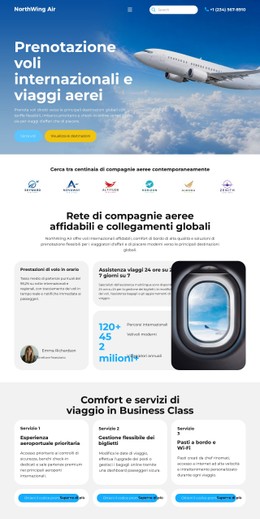 Prenotazione Di Voli Moderni Modello Di Sito Web CSS Gratuito