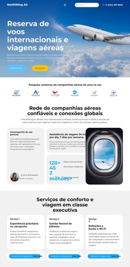 Destino HTML Para Reservas Aéreas Modernas