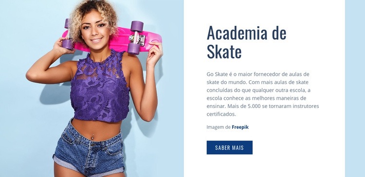 Clube de esportes e academia de skate Modelo de uma página