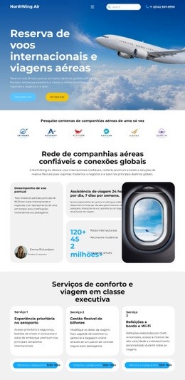 Página De Destino Incrível Para Reservas Aéreas Modernas