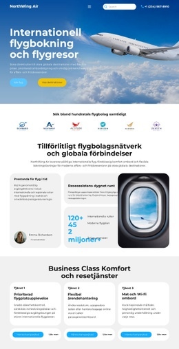 Modern Flygbokning - Personlig Webbplatsmall