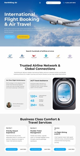 Multipurpose Website Design For Modern Airline Booking