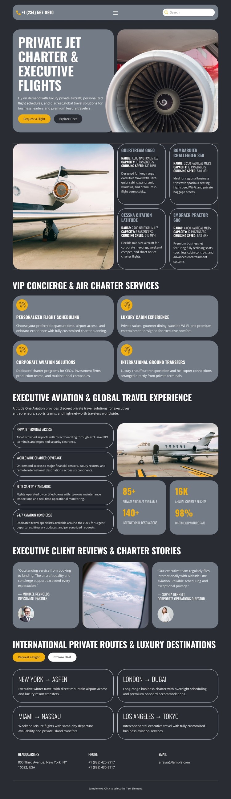 Luxury Private Jet CSS Template