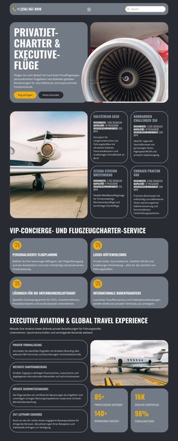 Luxus-Privatjet – Vielseitiges WordPress-Theme