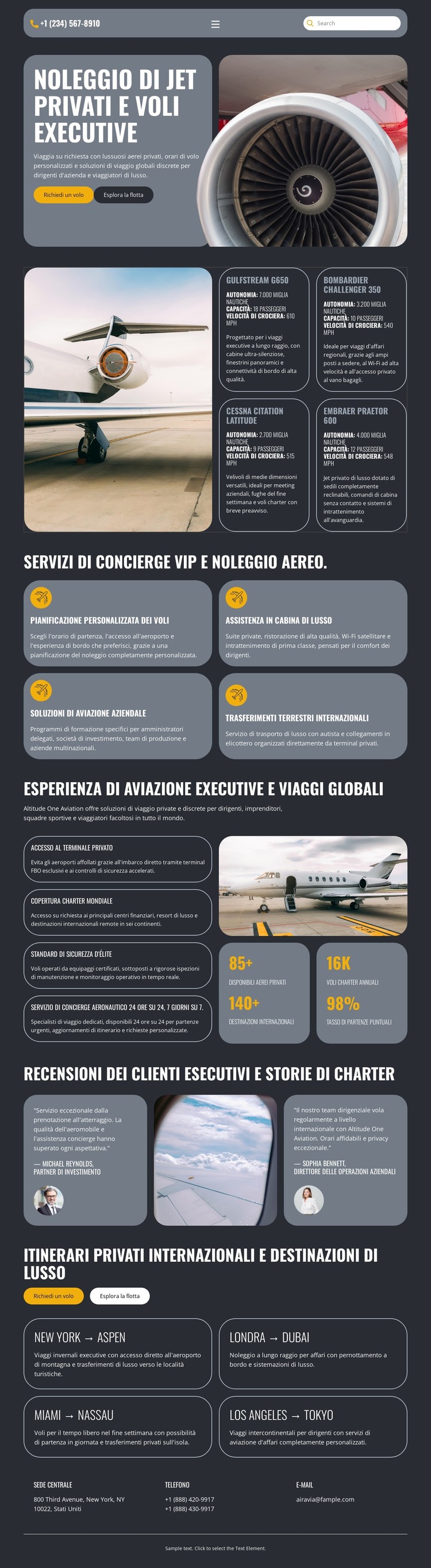 Jet privato di lusso Modello CSS