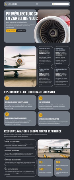HTML-Website Voor Luxe Privéjet