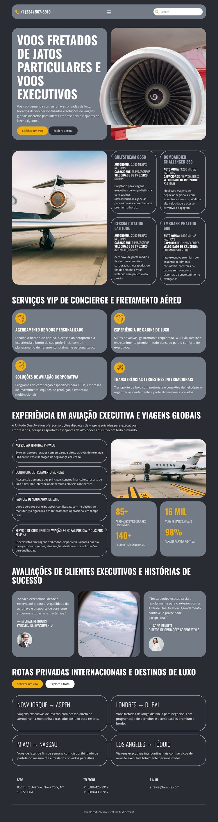 Jato particular de luxo Template CSS