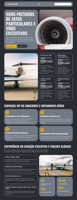 Inspiração De Site Para Jato Particular De Luxo