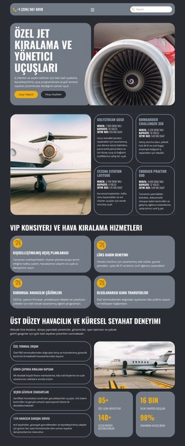 Lüks Özel Jet Için Web Sitesi Ilhamı