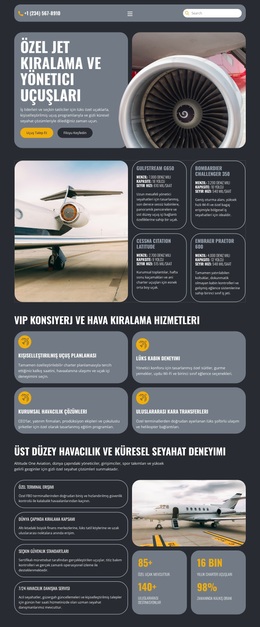 Lüks Özel Jet - WordPress Temasını Kullanmaya Hazır