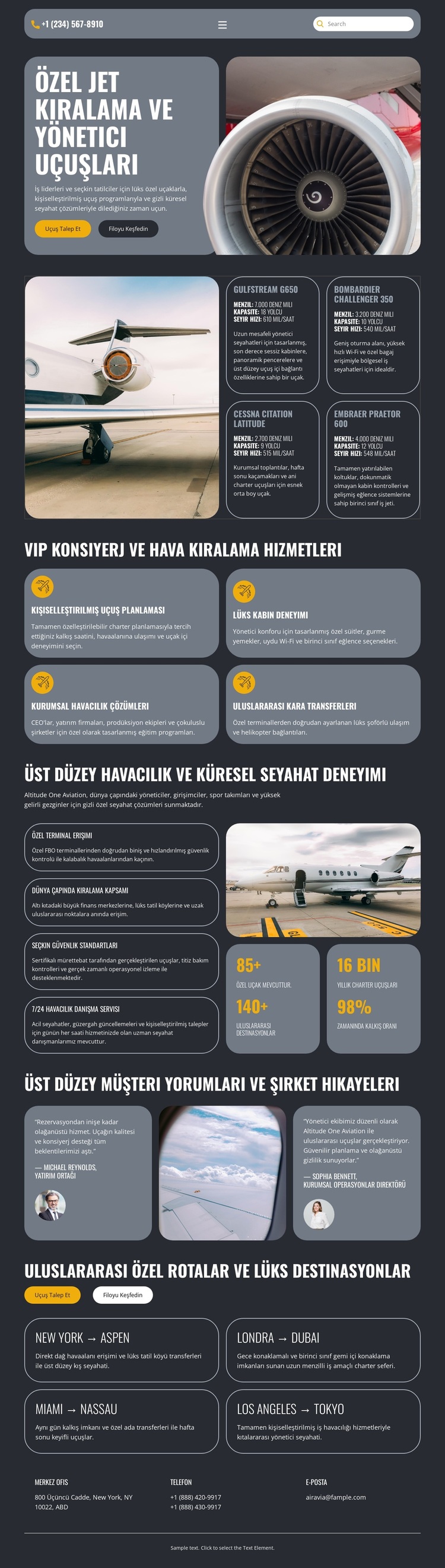 Lüks Özel Jet WordPress Teması