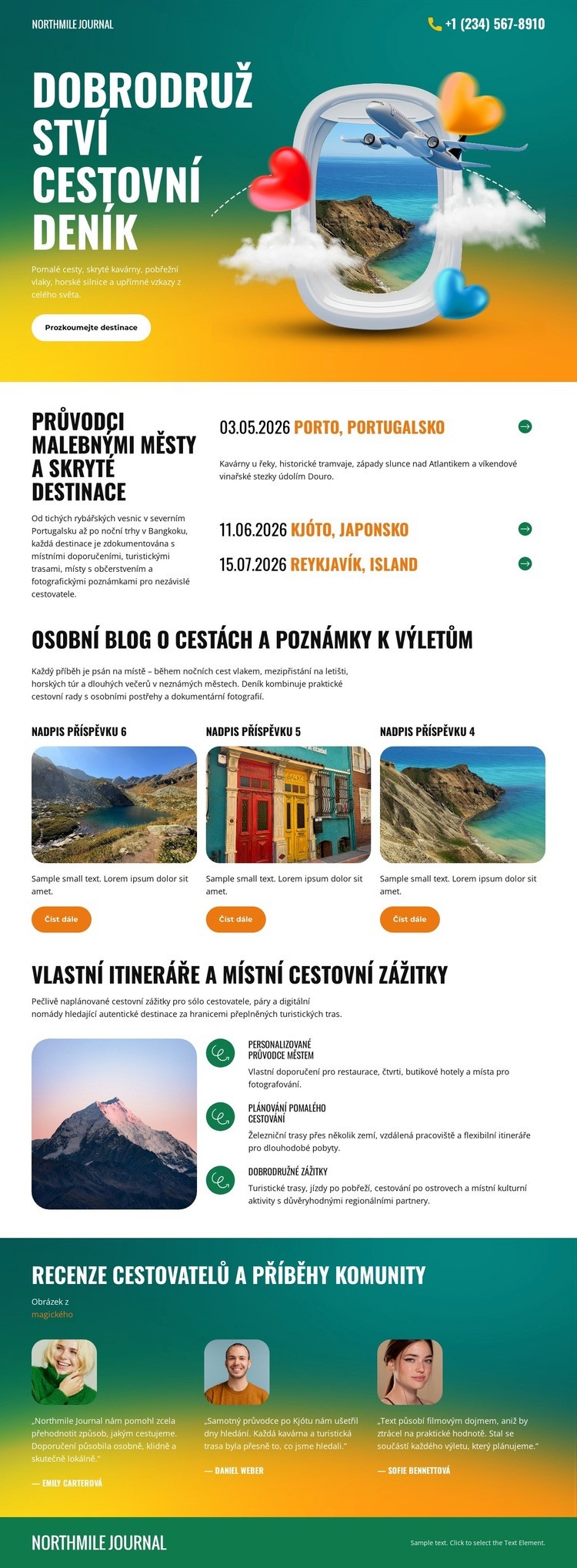 Cestovní osobní deník Šablona