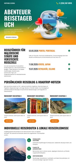 Reisetagebuch Kostenlose CSS-Website-Vorlage